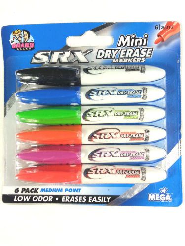 The Board Dudes SRX Mini Dry Erase Markers 6 Pack Multliple Colors