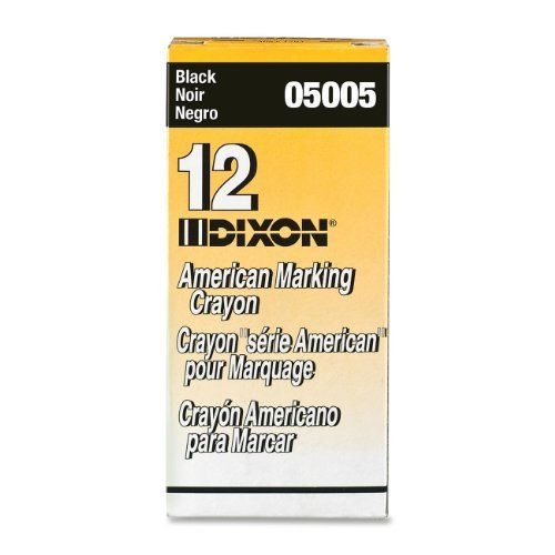 Dixon long-lasting marking crayon - 5&#034; x 0.56&#034; crayon size - black (dix05005) for sale