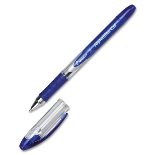 Skilcraft Alpha Elite Gel Pen - Blue Ink - Clear Barrel - 12 / Pack (NSN5005212)