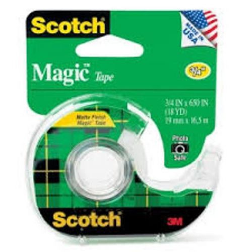 Genuine MMM Invisible Magic Tape with Dispenser, 3/4&#034; x 300&#034; 15 Rolls