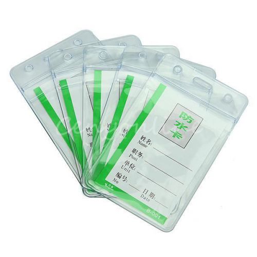 5Pcs Office Clear Transparent PVC Badge Working Exhibition ID Name Card Holders