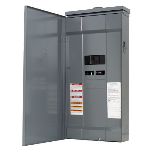 200 Amp Square D Outdoor Main Breaker Load Center w Feed-Thru Lug Panel Board