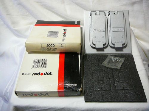 2) Red Dot 2CCD Device Outlet Box Covers, Double Lid, 2 Gang,