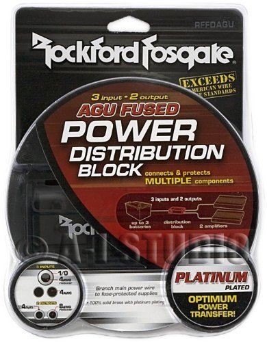 Rockford fosgate platinum plated agu style fused distribution block for sale