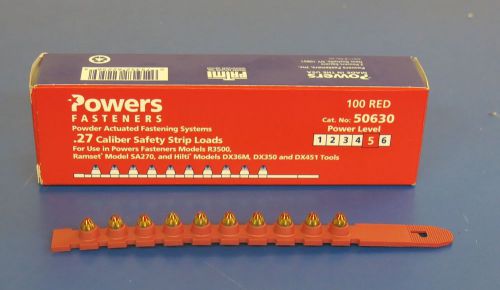 Powers Fasteners 50630 Red 27 Caliber Strip Loads - 10 per Strip; 100 per box