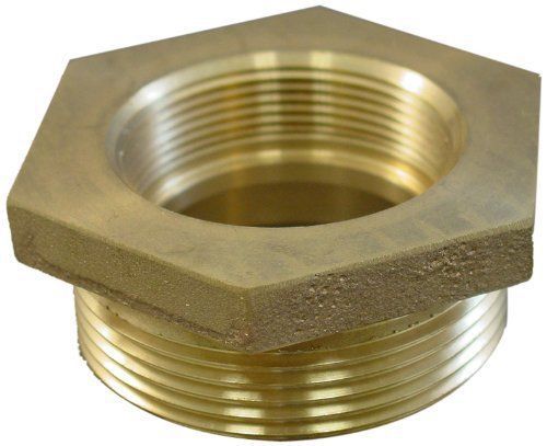 New moon 357-2061521 brass fire hose adapter, nipple, 2&#034; npt female x 1-1/2&#034; nh for sale