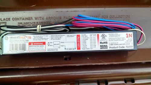 Ge132 max n ultra 1 lamp t8 electronic normal power ballast 120/277v for sale