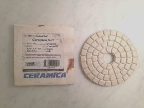 New never used 4&#034; alpha ceramica white buff pad marble granite polishing quality for sale