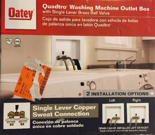 Oatey Washing Machine Outlet Box Single Lever Copper