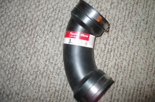 3&#034; 90* flexible rubber elbow connector/joiner w/clamps *new* for sale