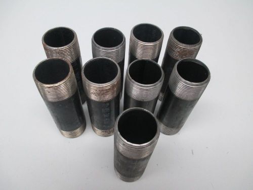 Lot 9 new pipe nipple 1-1/4in npt steel 5in length d262525 for sale