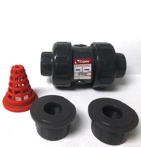 Cepex 27360 - 1/2&#034; PVC Ball Check Valve EDPM 240 PSI SOC/THRO