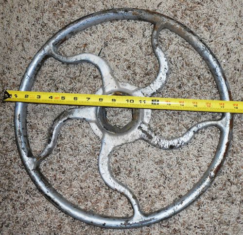 18&#034; cast iron spoked hand wheel gate valve steam punk decor for sale