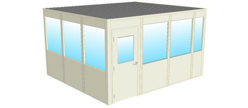 Modular in-plant warehouse office 4 wall 12x14 pre-fab vinyl shipped &amp; installed for sale