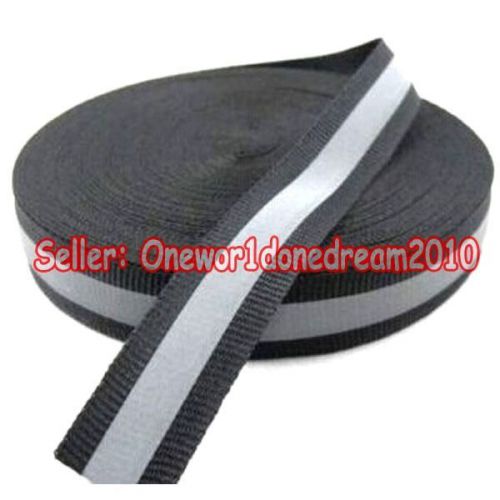 New reflective silver gray black tape  sew on 1&#034; trim fabric material 3m 10 feet for sale