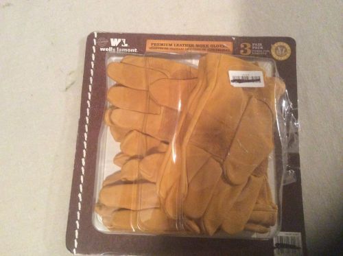 Premium Leather work gloves 3 pair XL