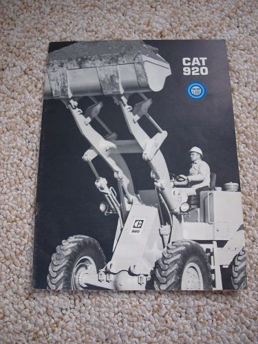 Caterpillar CAT 920 Front End Wheel Loader Tractor Brochure 12 pg. Original &#039;69