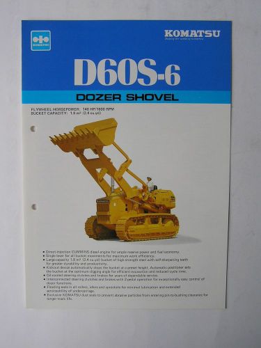 KOMATSU D60S-6 Dozer Shovel Brochure Japan