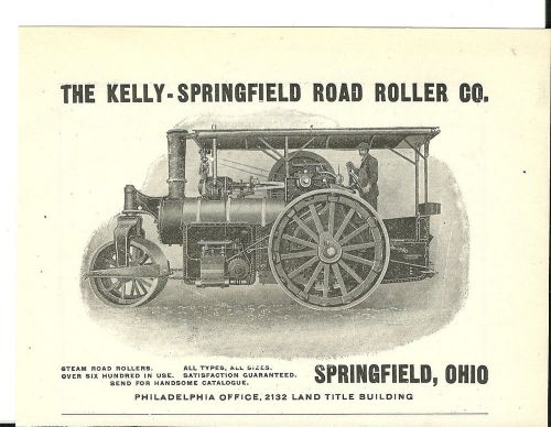 1905 Kelly Springfield Road Roller Co.Springfield Ohio Steam Roller ad