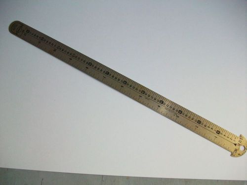Vintage gaebel stainless steel 12&#034; printers line gauge ruler #612 twin pica for sale