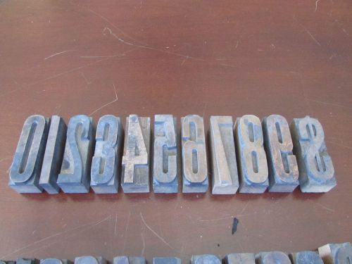 2.5 inch Antique Letterpress Wood Type Printers Blocks Lot Of 11 numbers