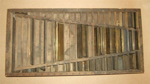 Antique Letterpress Type Perfection 1/4 Drawer Rule Case Tray  BRASS  xx82  6#