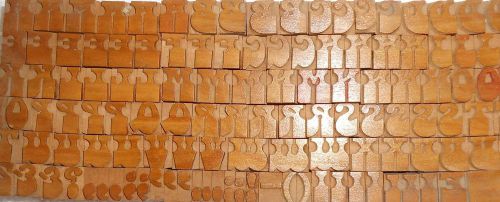 127 piece Unique Vintage Letterpress wooden type printing blocks Unused s1158