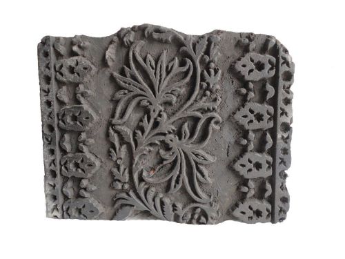 Indian hand carved wooden textile stamp print block used for printing fabrics 37 for sale