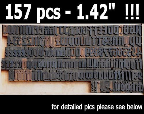letterpress wood printing blocks 157 pcs 1.42&#034; tall blackletter type woodtype