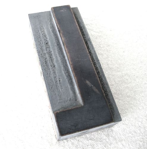 Letter L Vtg Wood Type Slim Font Letterpress Printer Block 4&#034; Initial Industrial