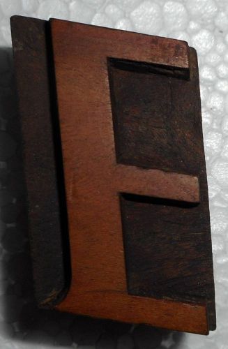 Letterpress Letter &#034;E&#034; Wood Type Printers Block Typography B1045