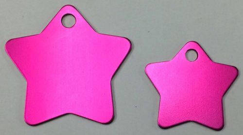 25 Star Hot Pink Pet identification tags Anodized Aluminum Blank Bulk Wholesale