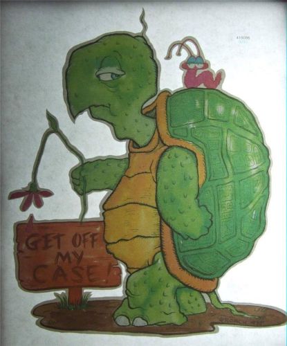 Lot of 12 Vintage 1970&#039;s T-Shirt Heat Transfers Grumpy Turtle &#034;Get Off My Case&#034;