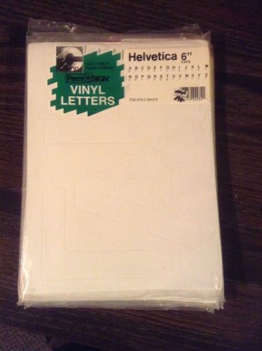 Vinyl letters white 6&#034; helvetica caps cthru permasign for sale