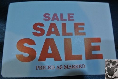 LOT OF 5 SALE SIGNS WHITE RED RETAIL BUSINESS FREE US SHIPPING 3.5&#034; X 5&#034;
