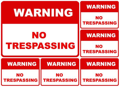 6x- Warning Sign No Trespassing Signs For Private Property Posted Stop Intruders