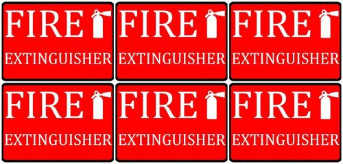 Fire Extinguisher Sign Office Business Commercial Important 6 Set Plaque / Signs