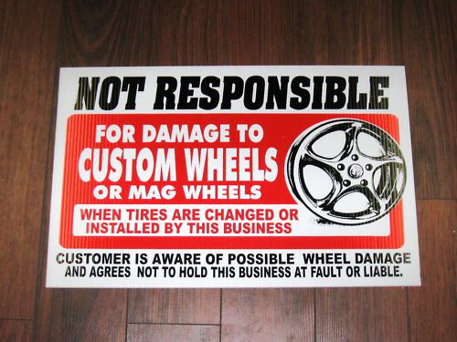 Any service shop sign: custom wheels &amp; mags disclaimer for sale