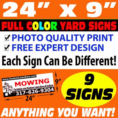 (9)  2-SIDED BANDIT SIGNS FULL COLOR + FREE STANDS + WE DO YOUR DESIGN FOR FREE