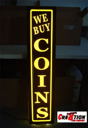 Light box led sign - we buy coins - neon/ banner alternative - window sign 46&#034; for sale