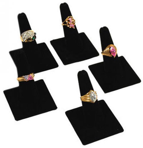 5 Single Finger Black Velvet Showcase Ring Displays