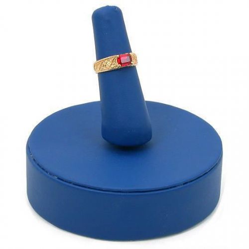 Blue Faux Leather Ring Display Stand 3&#034;