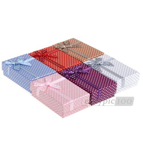 24 Bow Dots Jewellery Double Ring Gifts Present Box Case Wedding