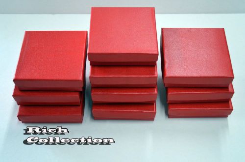 Wholesale 10 Red  Cotton Fill Jewelry Gift Boxes  for the Holiday