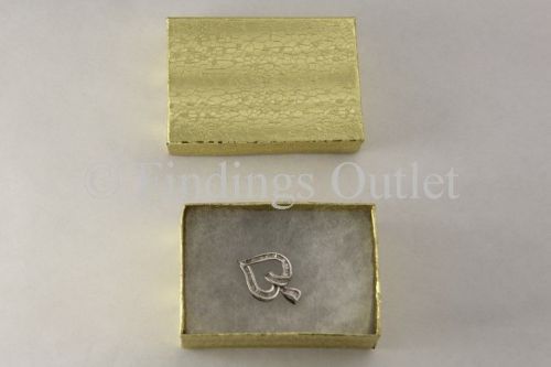 2 1/8&#034; x 1 5/8&#034; x 3/4&#034; Cotton Filled Jewelry Gift Box Gold Texture 100 Pieces