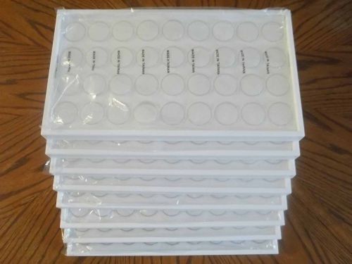 8 Sets New Gemstone Jewelry Display Gem Jars 36 with White Inserts Liner &amp; Tray
