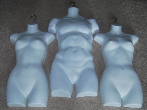 Lot of 2 Female and 1Male Torso Hanging Mannequin PREMIUM QUALITY Form Display