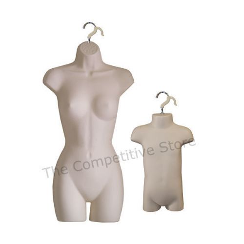 2 flesh mannequin display forms - 1 female (small-m) and 1 infant (9-12 months) for sale