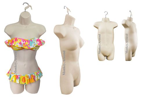 Set of 2 Mannequin Female + Child Torso Dress Form Display Hanging Clothing NEW