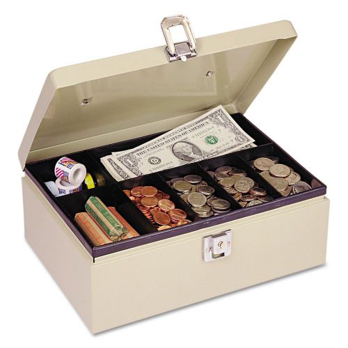 Metal lock locking latch steel petty cash money box 7-compartment tray,+ 2 keys for sale